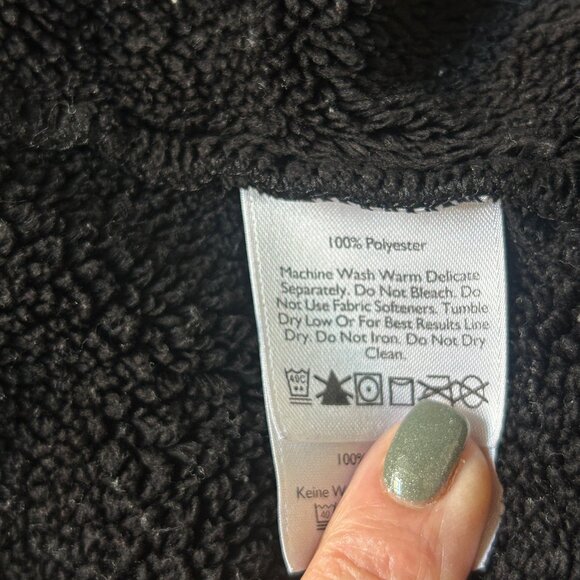 Eddie Bauer Black Sherpa Fleece Full Zip Jacket Size S - Picture 8 of 10